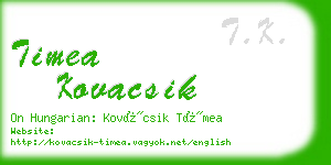 timea kovacsik business card